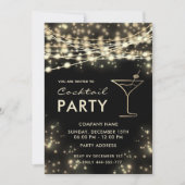 Invitation Gold Black string lumières entreprise Cocktail par (Devant)