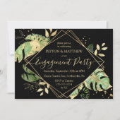 Invitation Gold & Black Tropical Foliing (Devant)