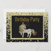 Invitation Gold Black Unicorn Éparkie Anniversaire (Devant)
