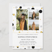 Invitation Gold Black White Class of 2026 Photo Graduation (Dos)