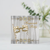 Invitation Gold Black White Masquerade Party (Debout devant)
