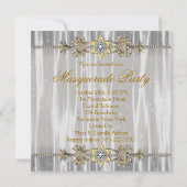 Invitation Gold Black White Masquerade Party (Dos)