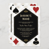 Invitation Gold Black White Vegas Casino Bachelorette Week-en (Devant / Derrière)