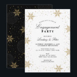 Invitation Gold & Black Winter Christmas Engagement Party Inv<br><div class="desc">Célébrez votre journée spéciale avec cette élégante invitation de fiançailles hivernales. Ce design présente de beaux flocons de neige et des graphismes étincelants dans un thème doré et noir. Vous pouvez customiser le texte à n'importe quel événement hivernal. D'autres invitations de célébration fiançailles et fournitures de fête sont disponibles dans...</div>