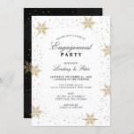 Invitation Gold & Black Winter Christmas Engagement Party Inv<br><div class="desc">Célébrez votre journée spéciale avec cette élégante invitation de fiançailles hivernales. Ce design présente de beaux flocons de neige et des graphismes étincelants dans un thème doré et noir. Vous pouvez customiser le texte à n'importe quel événement hivernal. D'autres invitations de célébration fiançailles et fournitures de fête sont disponibles dans...</div>