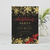 Invitation Gold Black Winter Wonder Company Noël (Debout devant)