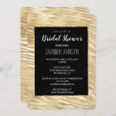 Invitation Gold Black Zebra Imprimer douche nuptiale (Devant / Derrière)