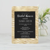 Invitation Gold Black Zebra Imprimer douche nuptiale (Debout devant)