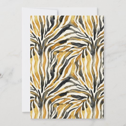 Invitation Gold Black Zebra Print Pattern (Dos)