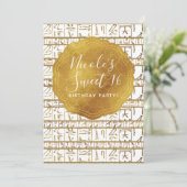 Invitation Gold Blanc Egypte Glam Sweet 16 Party (Debout devant)