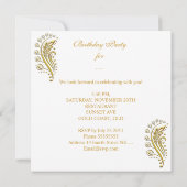 Invitation Gold Blanc N'importe quel âge Élégante fête d'anni (Dos)