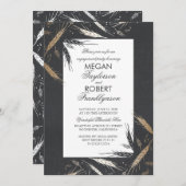 Invitation Gold Blé Russe Modern Fall Engagement Party (Devant / Derrière)