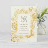 Invitation Gold Blooms FAUX Foil (Debout devant)