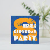 Invitation GOLD BLUE 8e fête d'anniversaire 8 ans V11C (Debout devant)