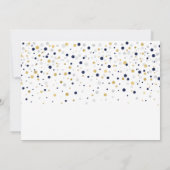 Invitation Gold & Blue Balloons Moderne Adulte fête d'anniver (Dos)