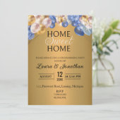 Invitation Gold Blue Silver Parties scintillant Fête de chauf (Debout devant)