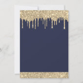 Invitation Gold Blue Sparkle Parties scintillant Sweet 16 Enr (Dos)