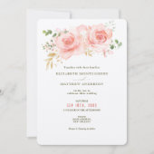Invitation Gold & Blush Greenery Mariage Aquarelle Rustique (Devant)