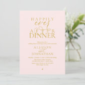 Invitation Gold Blush Happily Ever After Dinner Wedding (Debout devant)