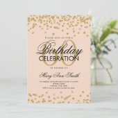 Invitation Gold Blush Pink 60e anniversaire Parties scintilla (Debout devant)