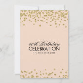 Invitation Gold Blush Pink 60e anniversaire Parties scintilla (Dos)
