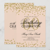 Invitation Gold Blush Pink 60e anniversaire Parties scintilla (Devant / Derrière)