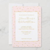 Invitation Gold Blush Pink Petits Coeurs Mariage Invite (Devant)