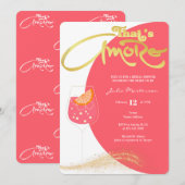 Invitation Gold # Blush Red C'est une fête de Fête des mariée (Devant / Derrière)