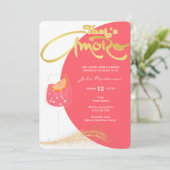 Invitation Gold # Blush Red C'est une fête de Fête des mariée (Debout devant)