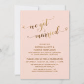 Invitation Gold Blush Soirée d'après-mariage de We Got Marrie (Devant)