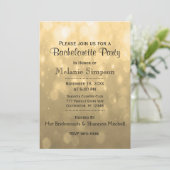 Invitation Gold Bokeh | Bachelorette (Debout devant)