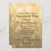 Invitation Gold Bokeh | Bachelorette (Devant / Derrière)