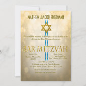 Invitation Gold Bokeh | Bar Mitzvah (Devant)