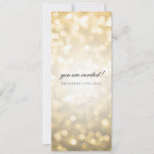 Invitation Gold Bokeh éclaire un mariage élégant (Dos)