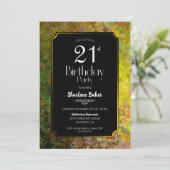 Invitation Gold Border 21e anniversaire (Debout devant)