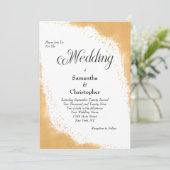 Invitation Gold Border Moderne Élégant Mariage de calligraphi (Debout devant)