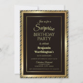 Invitation Gold Border Surprise 30e anniversaire fête (Devant)