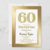 Invitation Gold Border Surprise 60e anniversaire Dîner fête (Devant)