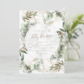 Invitation Gold Botanical Succulent Elegant Fête des mariées (Debout devant)