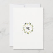 Invitation Gold Botanique Feuille verte couronne Mariage mode (Dos)