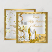 Invitation GOLD Bouclé Fabuleux Fantastique (Devant / Derrière)