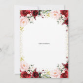 Invitation Gold & Bourgogne Florale Surprise Anniversaire (Dos)