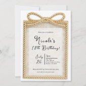 Invitation Gold Bow Cadeau cadeau Cadeau photo Anniversaire (Devant)