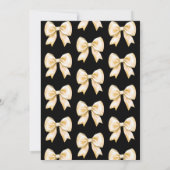 Invitation Gold Bow Coquette Script Sweet 16 Party Black (Dos)