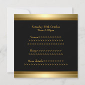 Invitation Gold Bronze Black Metal Elegant Party (Dos)