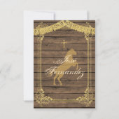 Invitation Gold Brown CUMPLEANOS Uno Fête Anniversaire (Dos)