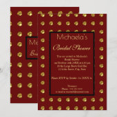 Invitation Gold Burgandy Fête des mariées Filles Night Out (Devant / Derrière)