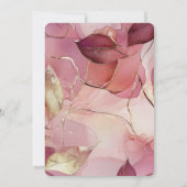 Invitation Gold Burgundy Blush Feuilles Fête des mariées roma (Dos)