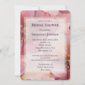 Invitation Gold Burgundy Blush Floral Fête des mariées romant (Devant)