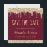 Invitation Gold Burgundy Chic Parties scintillant Sweet 16 En<br><div class="desc">Luxury Gold et Bourgogne Marsala Sparkly Dripping Parties scintillant Sweet sixteen - 16 Fête d'anniversaire de fille Enregistrer la date Invitation. Cette invitation est parfaite pour la Parties scintillant étincelante Sweet 16th Birthday Party qui cherche à célébrer dans Rose Rose Gold.</div>